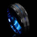 MENS EXCLUSIVE BLACK RING WITH BLUE SHADES