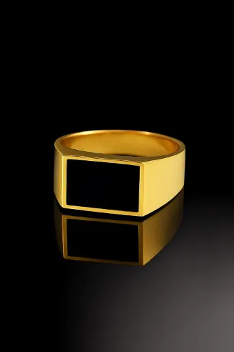 MENS EXCLUSIVE GOLDEN RING WITH BLACK SHADES