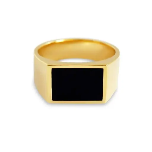 MENS EXCLUSIVE GOLDEN RING WITH BLACK SHADES