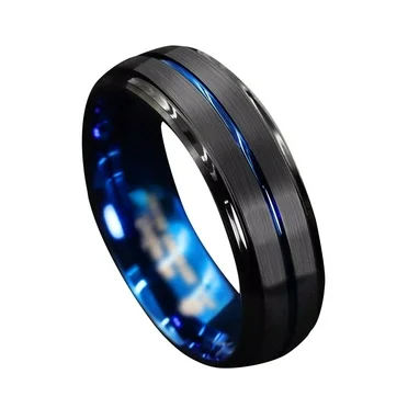 MENS EXCLUSIVE BLACK RING WITH BLUE SHADES